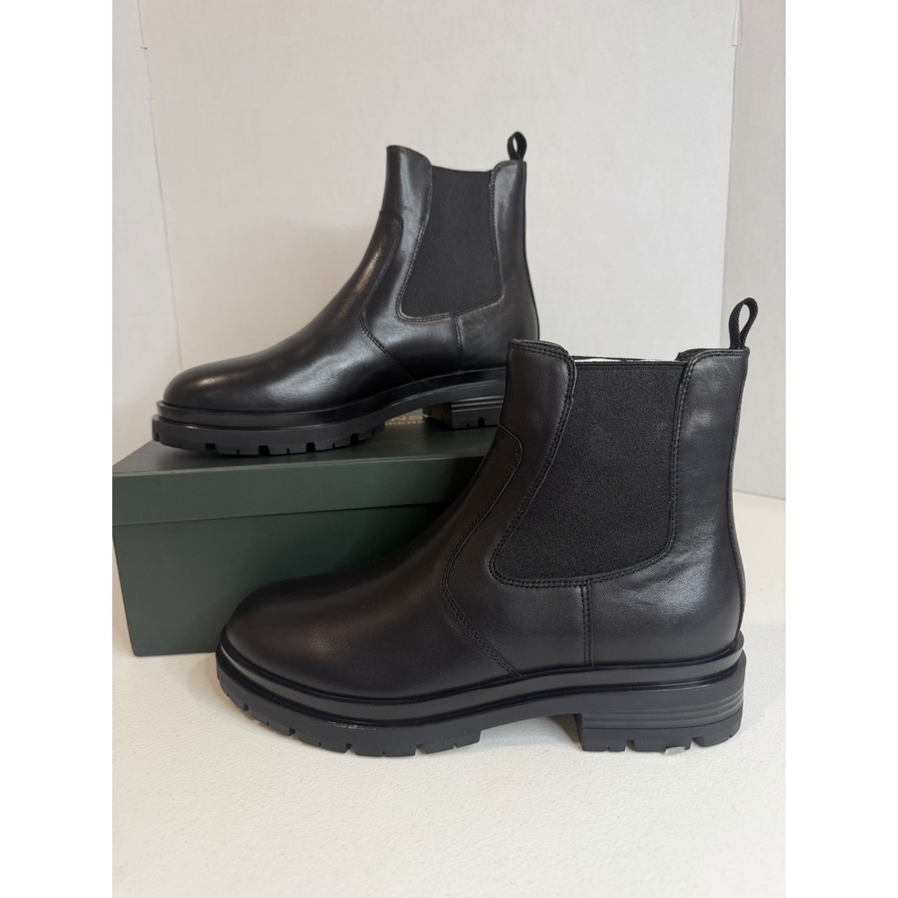 GIFENNSE Womens Chelsea Ankle Dress Boots Black Leather Size 10